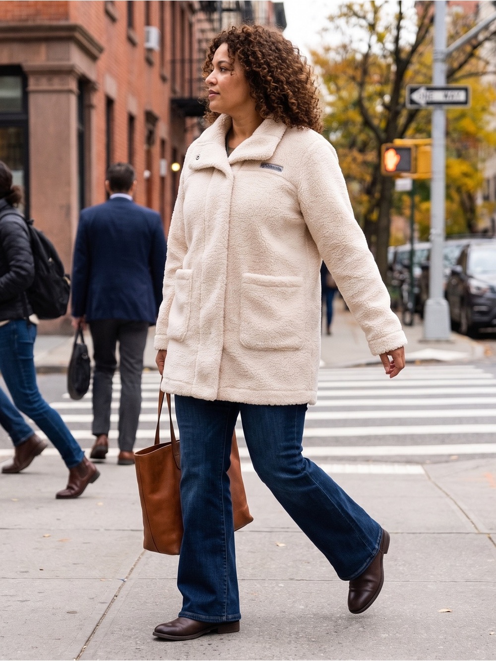 Columbia Women's Cream Teddy Jacket with Front Pockets